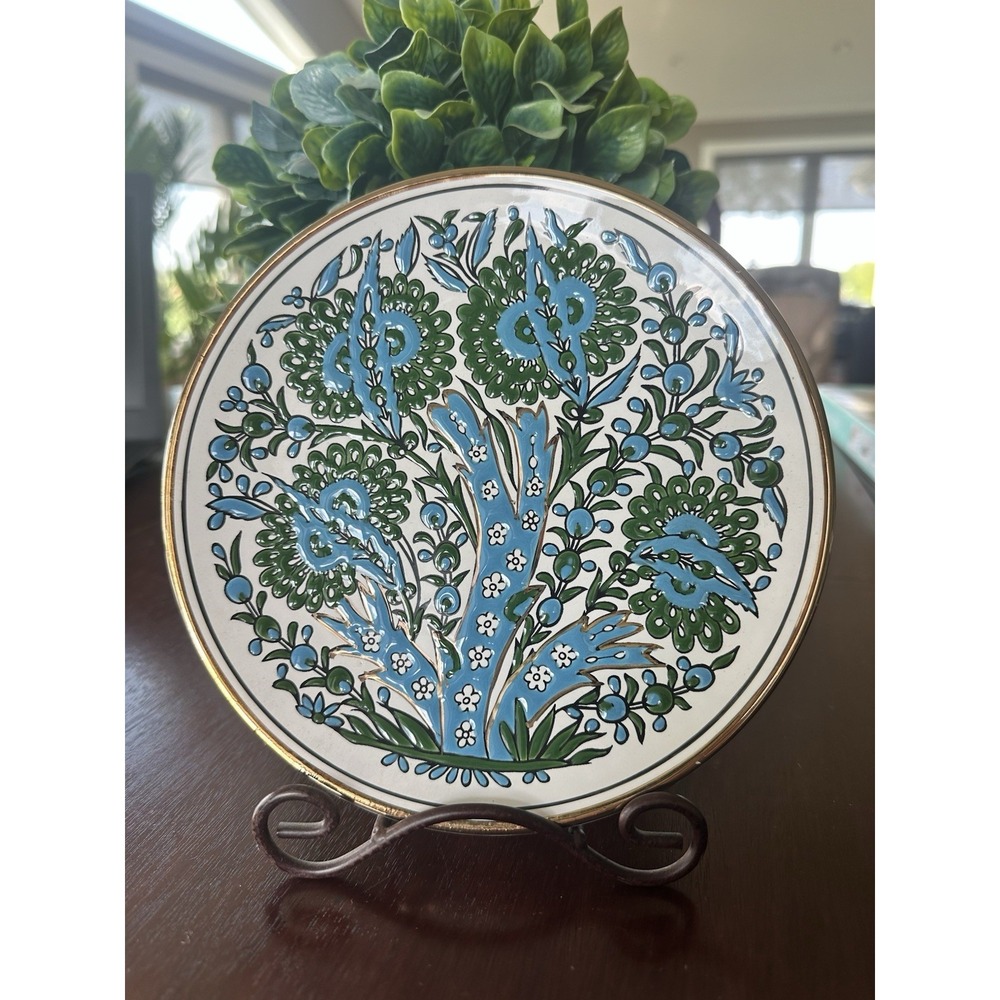 Hand Made 7" Decorativeโ Plate-Manoysakis Keramik Made In Rhodes